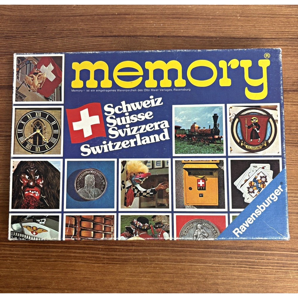 Vintage Ravensburger Memory Schweiz Switzerland 48/50 Pairs 100 Cards